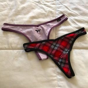 2 Victoria’s Secret PINK cotton Thongs, size M